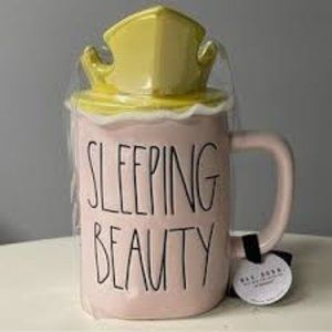 Rae Dunn- Sleeping Beauty Fairy - pink mug crown topper